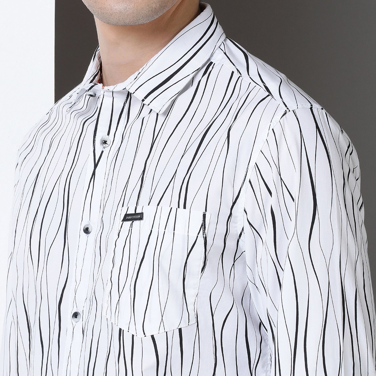 Black & White printed full sleeve shirt