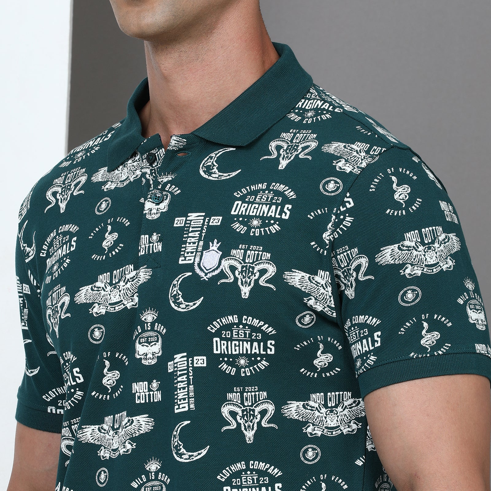 Slim Fit Printed Polo T-Shirt