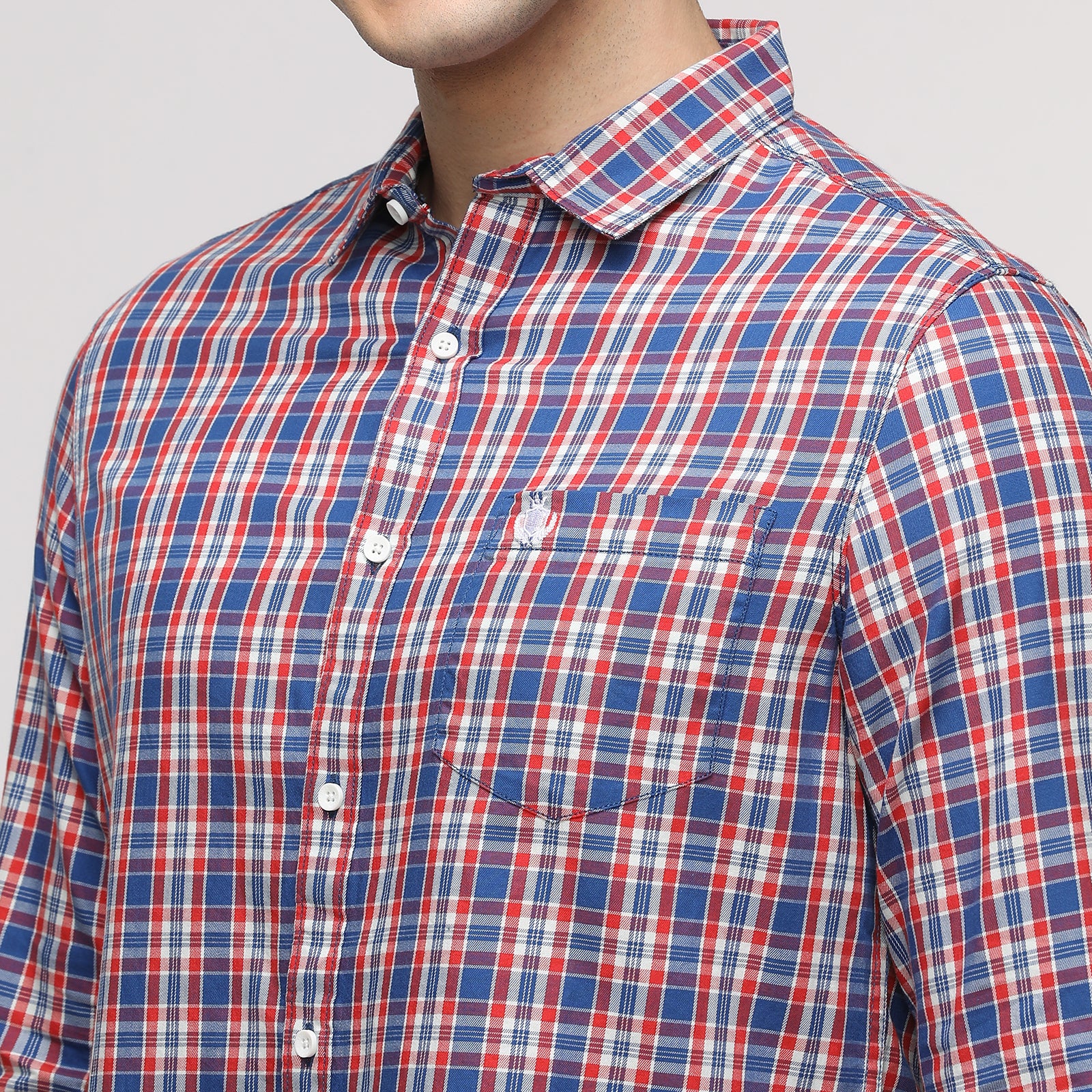 Men's Checkered Slim Fit Shirt With patch Pocket