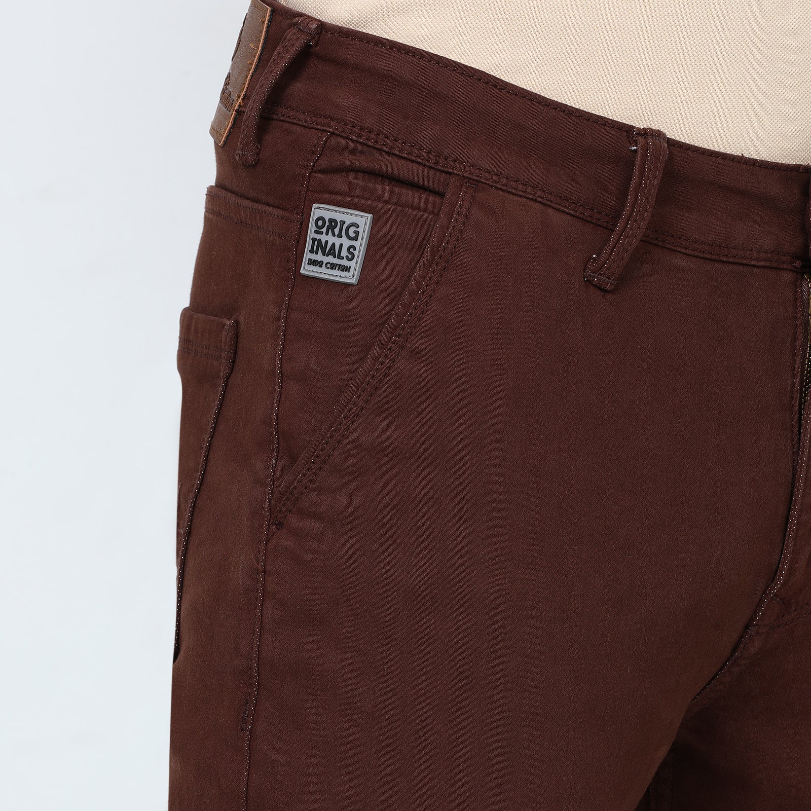 RFD Denim Brown Midrise Slim Fit Jeans