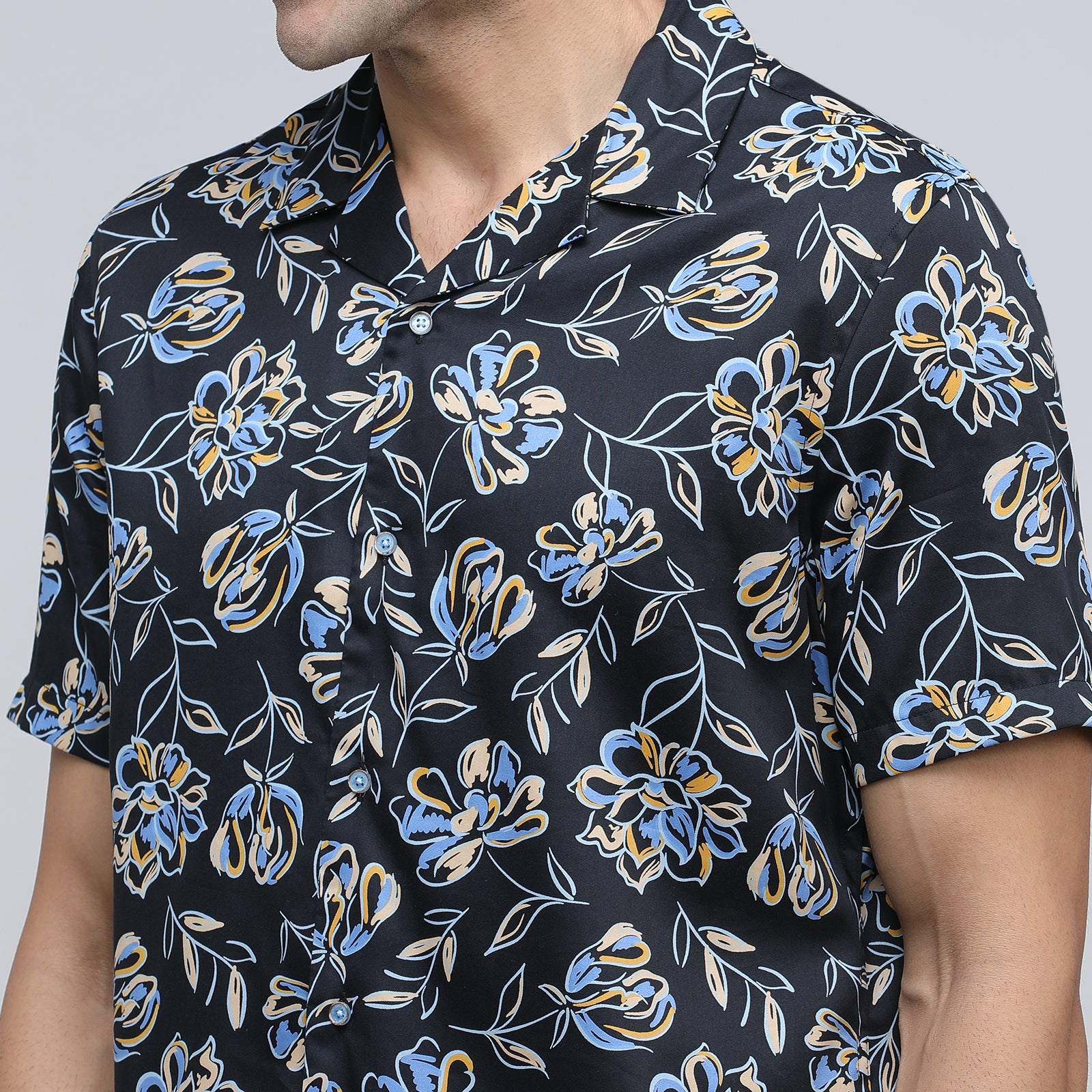 Indo Cotton Men's Half Sleeve Printed Shirt