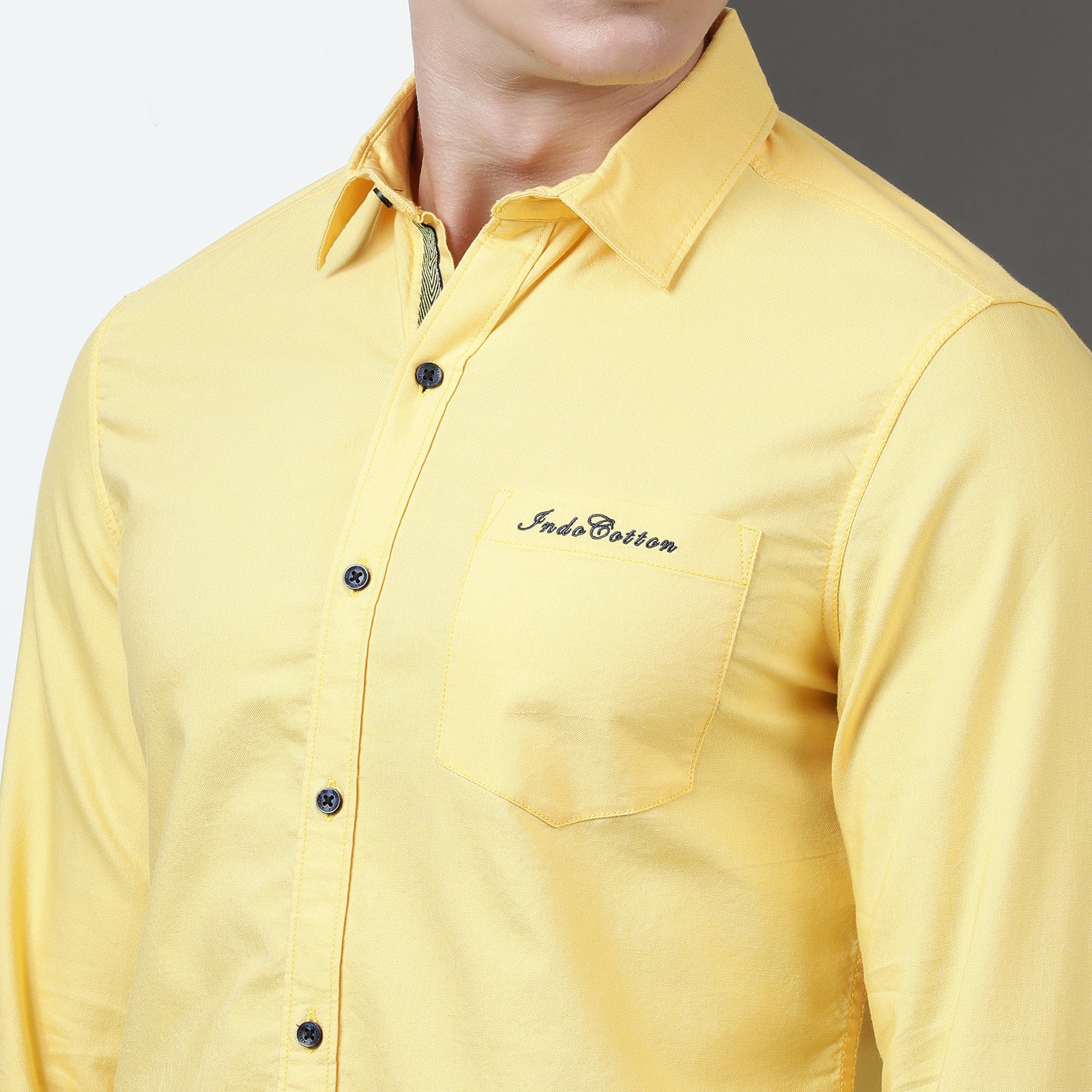 Yellow Solid Full Sleeve Shirt