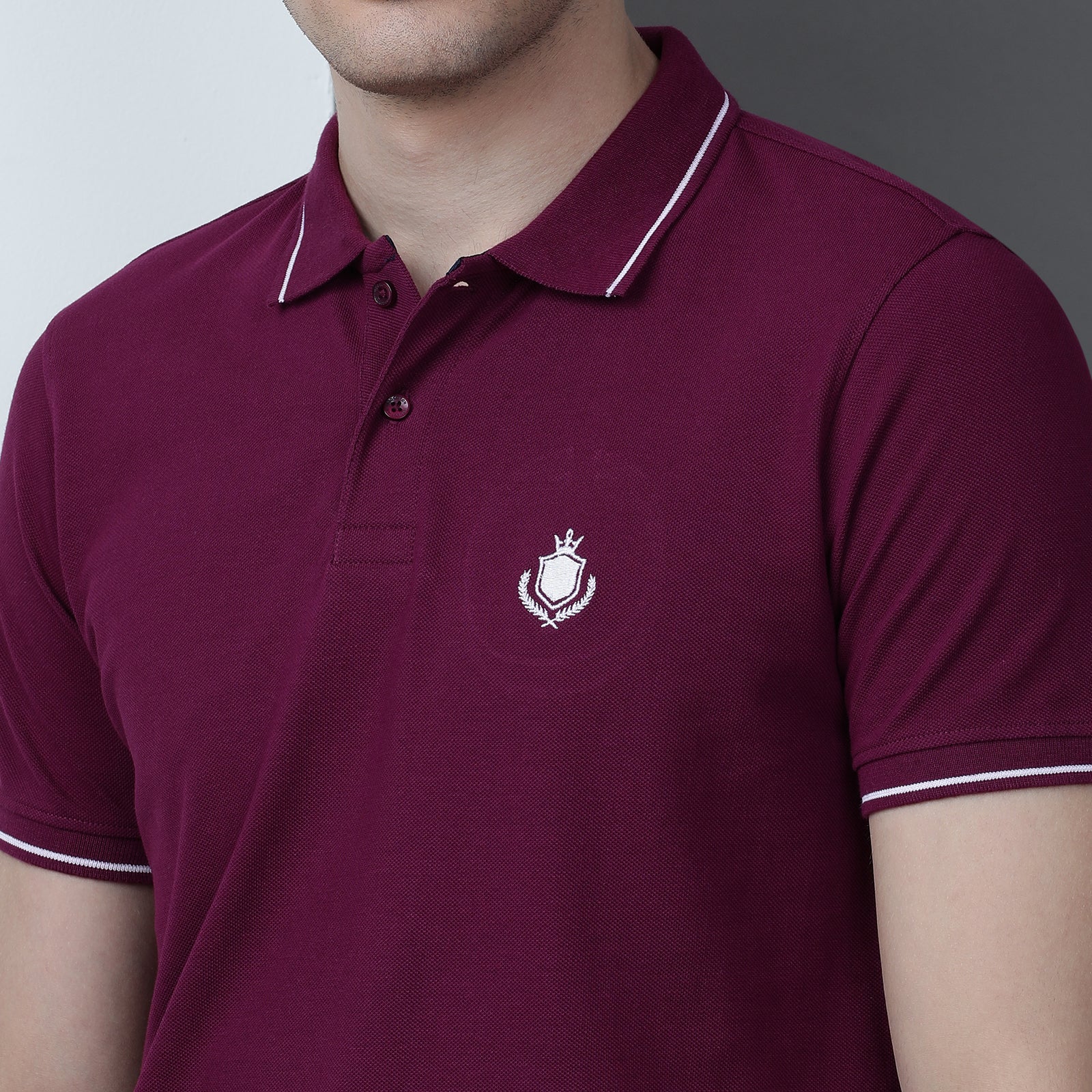 Solid Men Slim Fit Polo T-Shirt