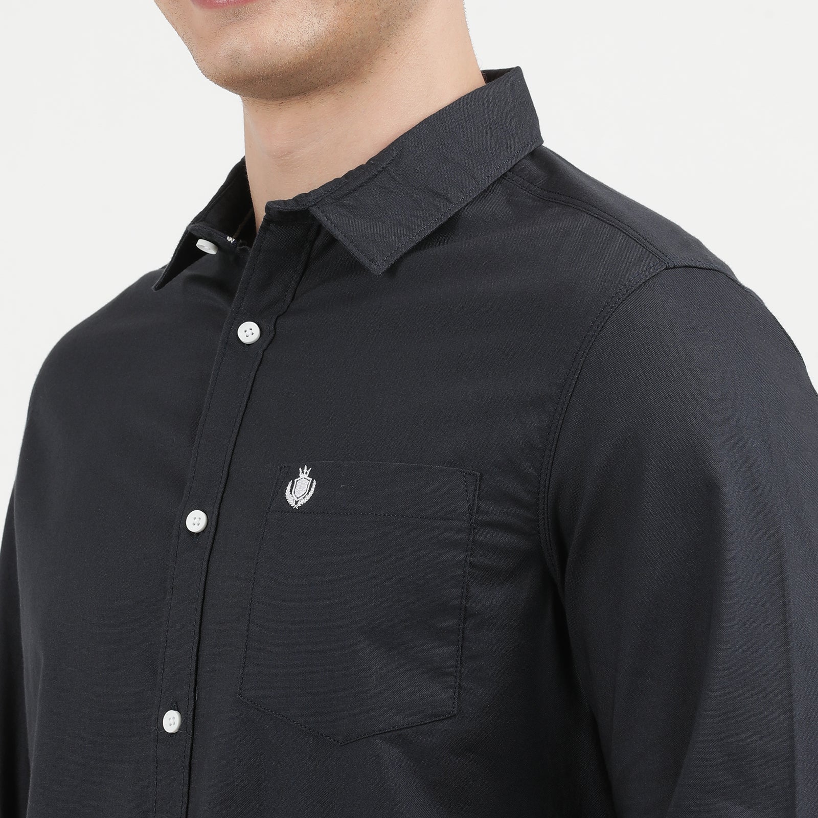 Dark Navy Solid Full Sleeve Casual Shirt