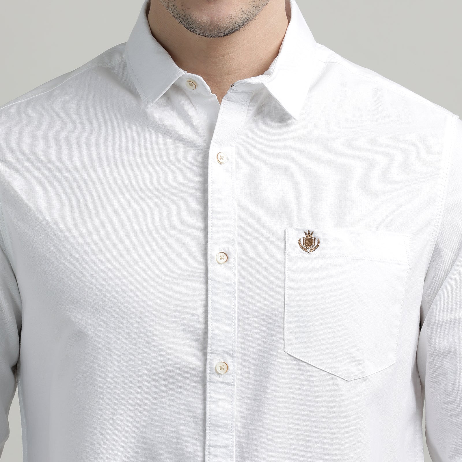 White Solid Full Sleeve Shirt