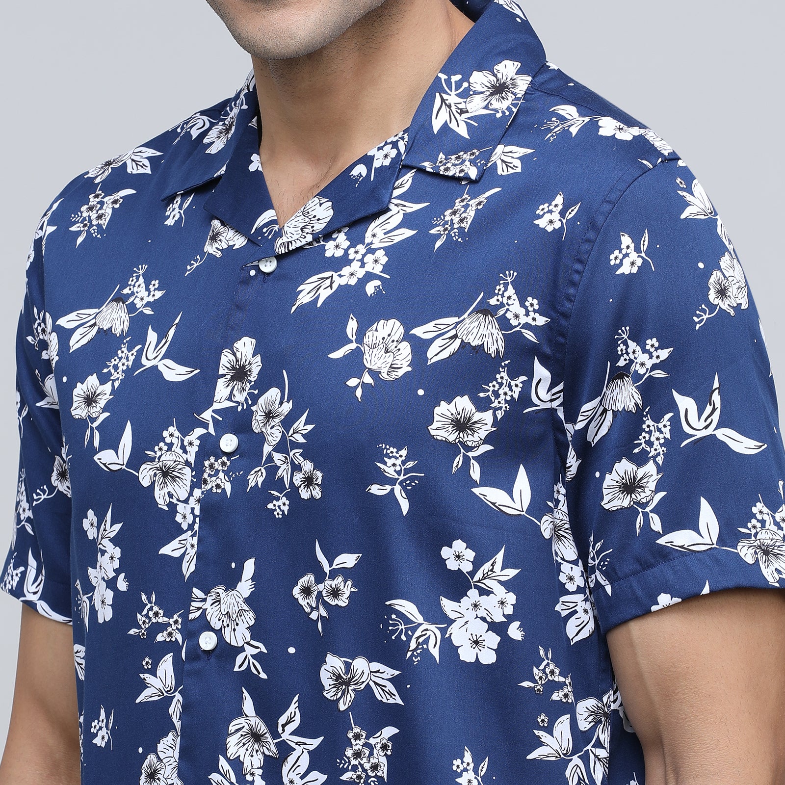 Indo Cotton Men's Printed Half Sleeve Shirt