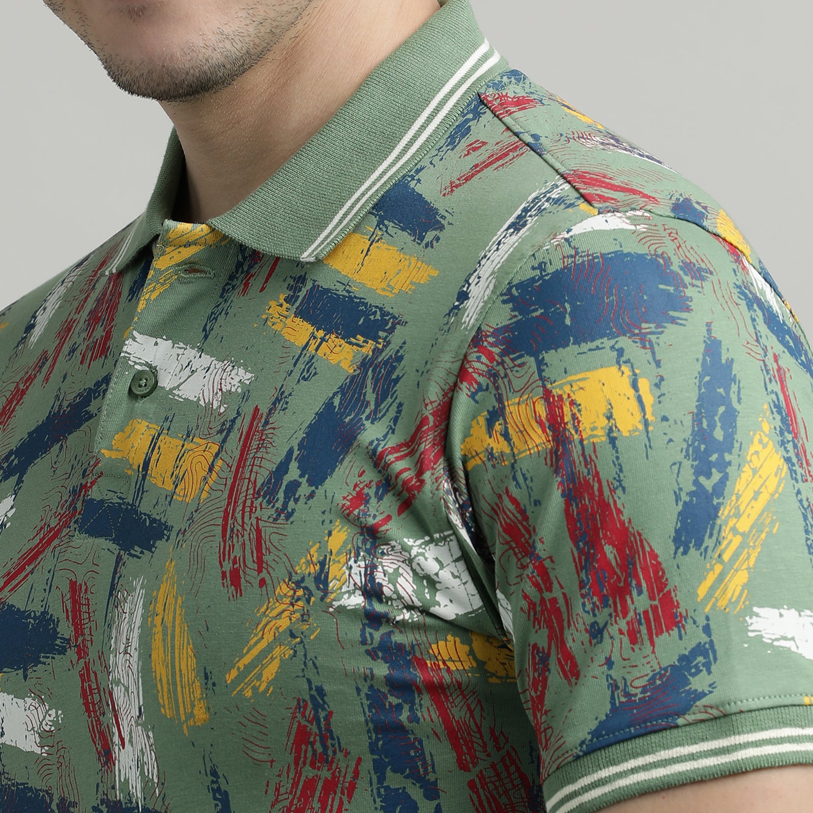 All Over Print Turf Green Polo T-Shirt