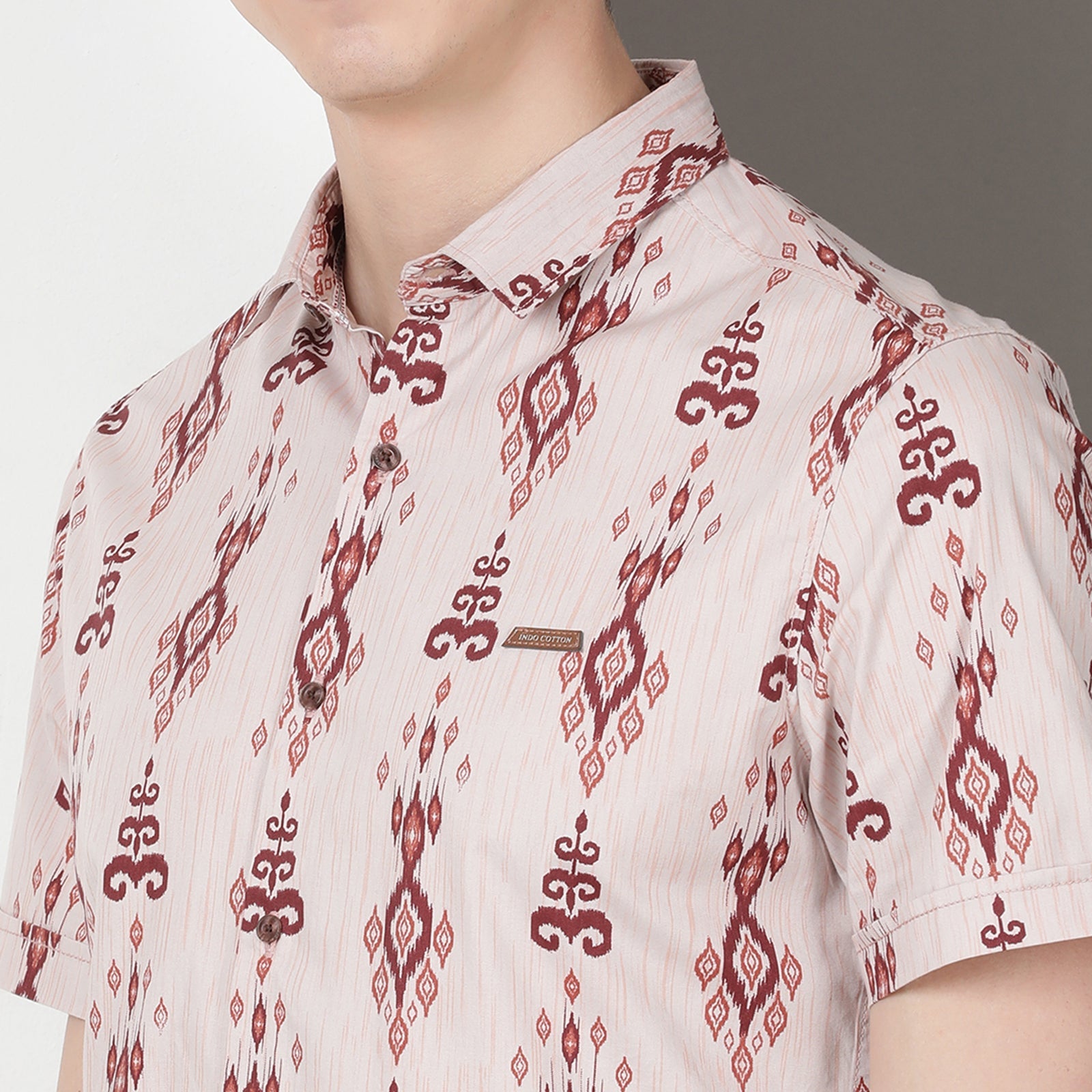 Cameo Rose Printed Half Sleeve Shirt