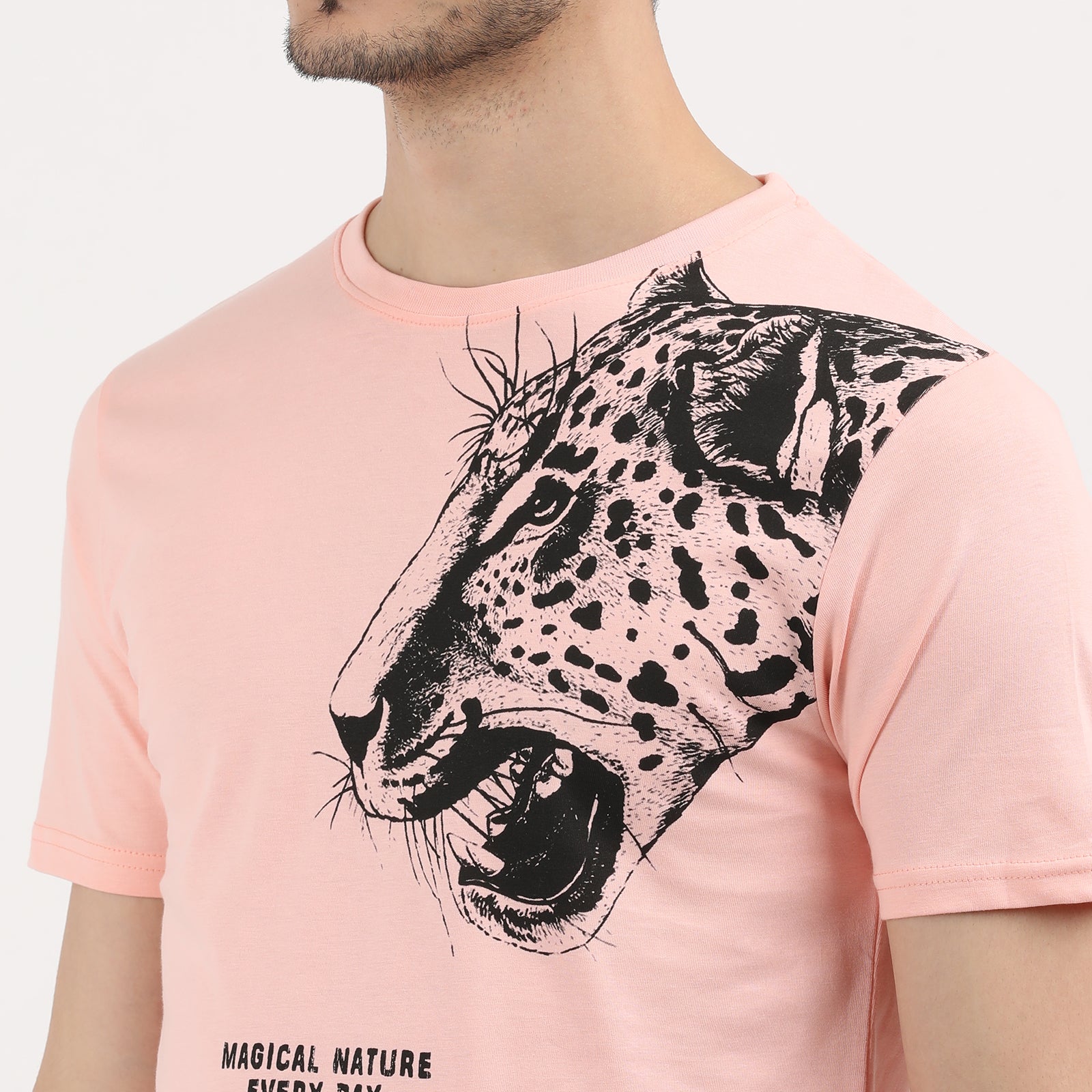 Impatiens Pink Roaring Style Leopard Print T-Shirt