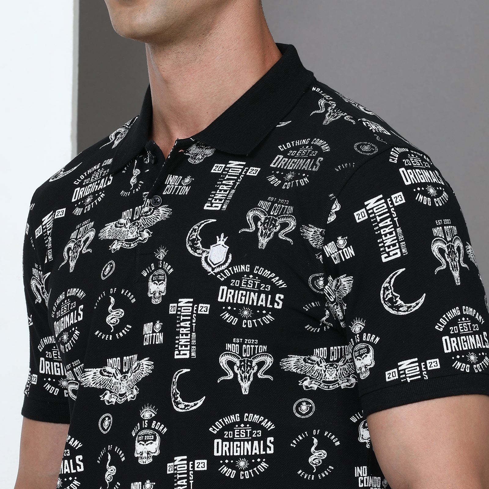 Slim Fit Printed Polo T-Shirt