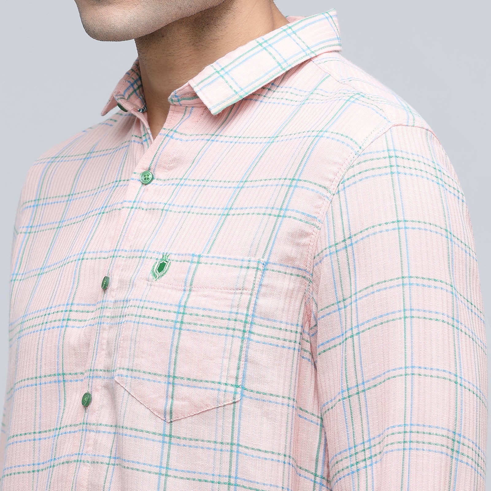 Indo Cotton Men's Checkered Full Sleeve Shirt