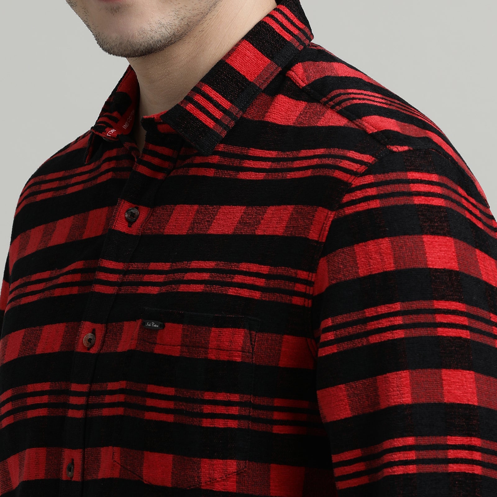 Black & Red Checks Full Sleeve Shirt