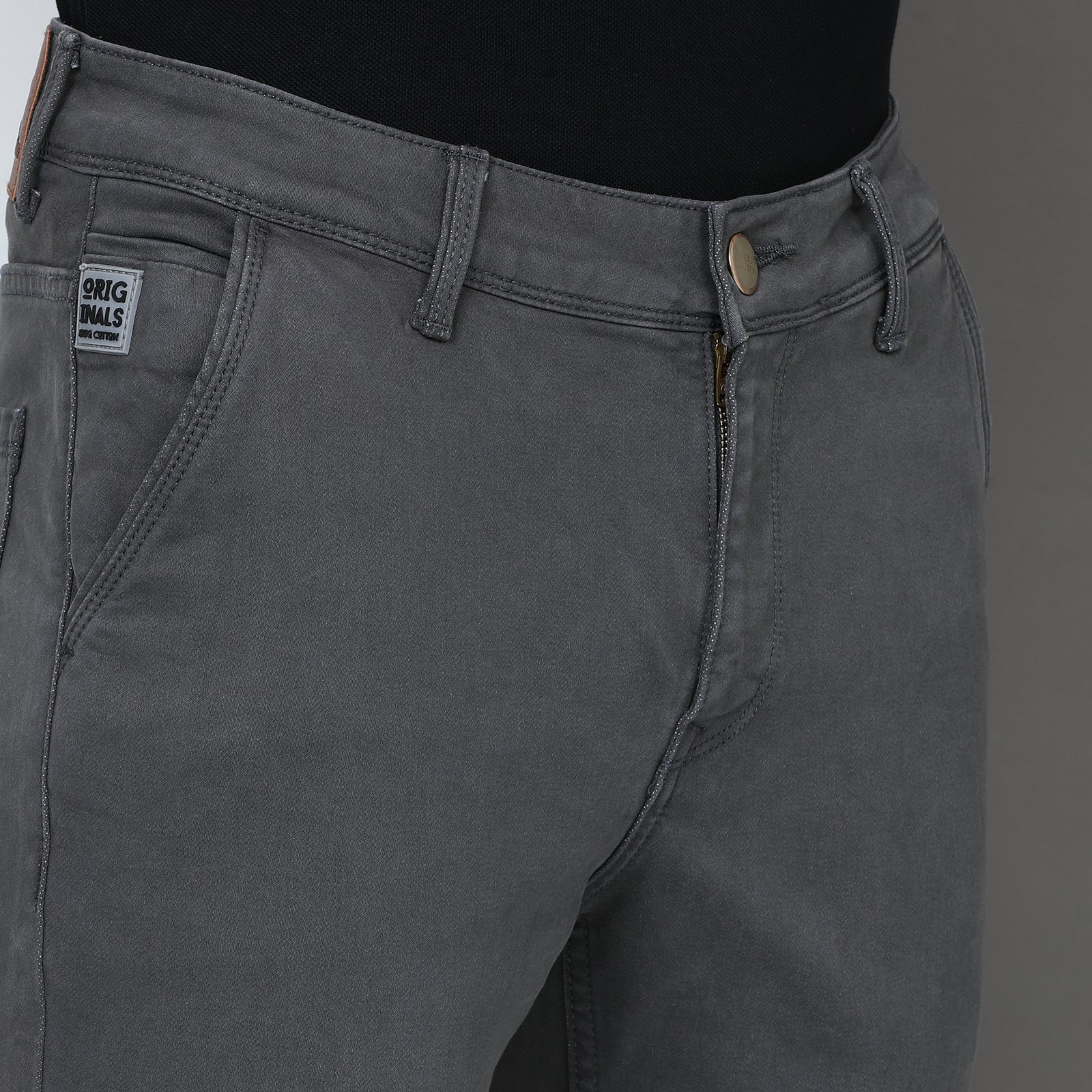 RFD Denim Dark Grey Midrise Slim Fit Jeans