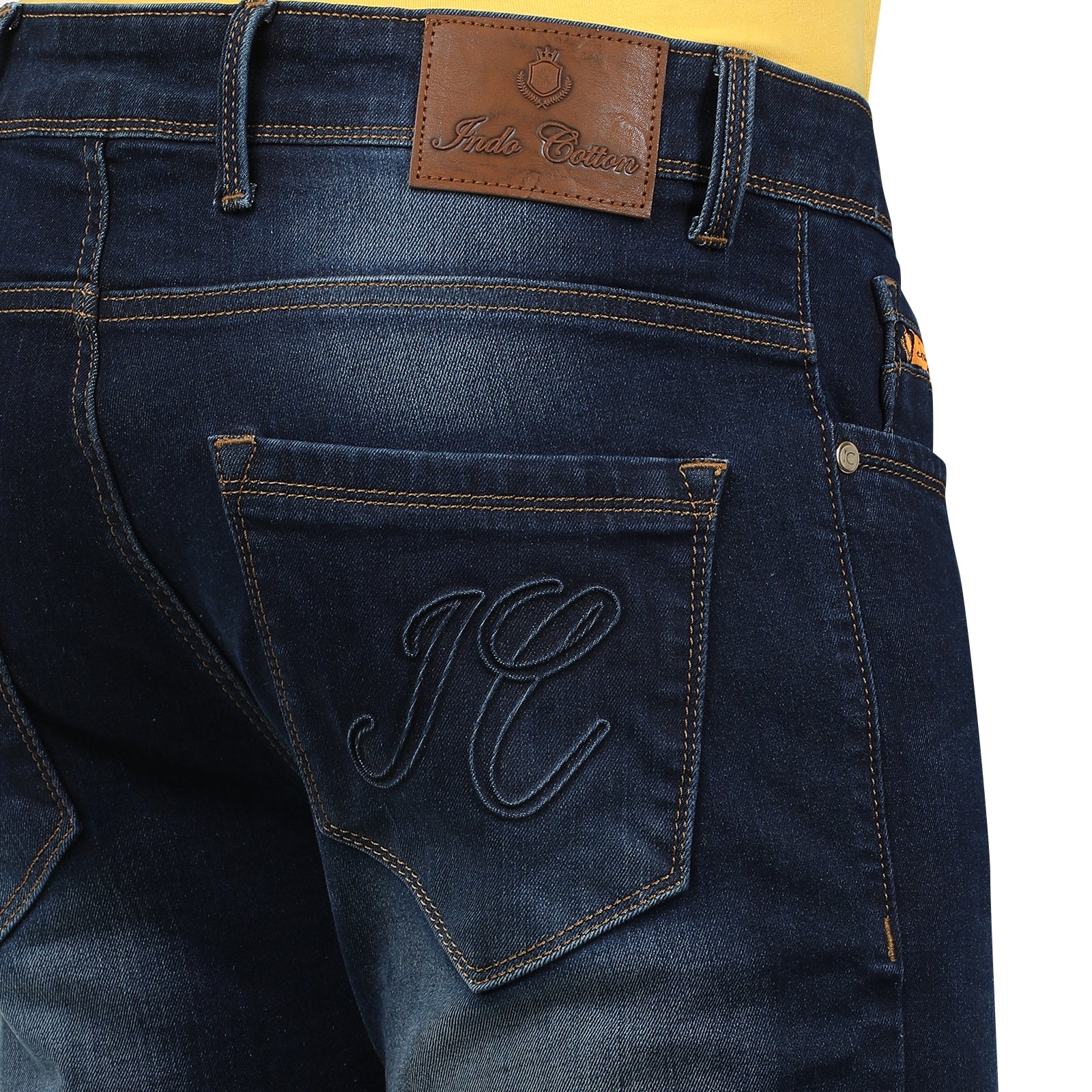 Navy Blue Light Wash Slim Fit Jeans