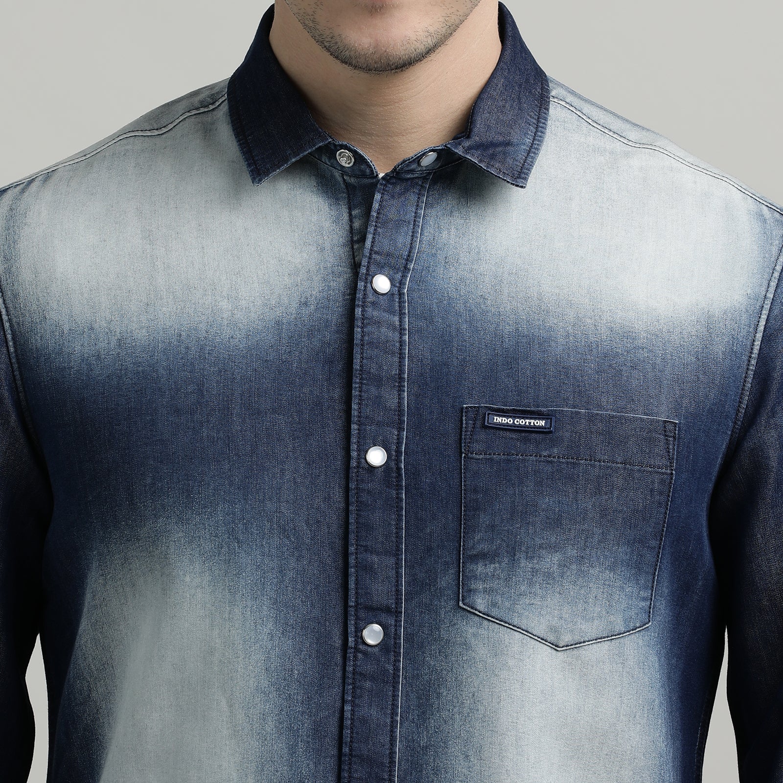 Navy Full Sleeve Denim Shirt