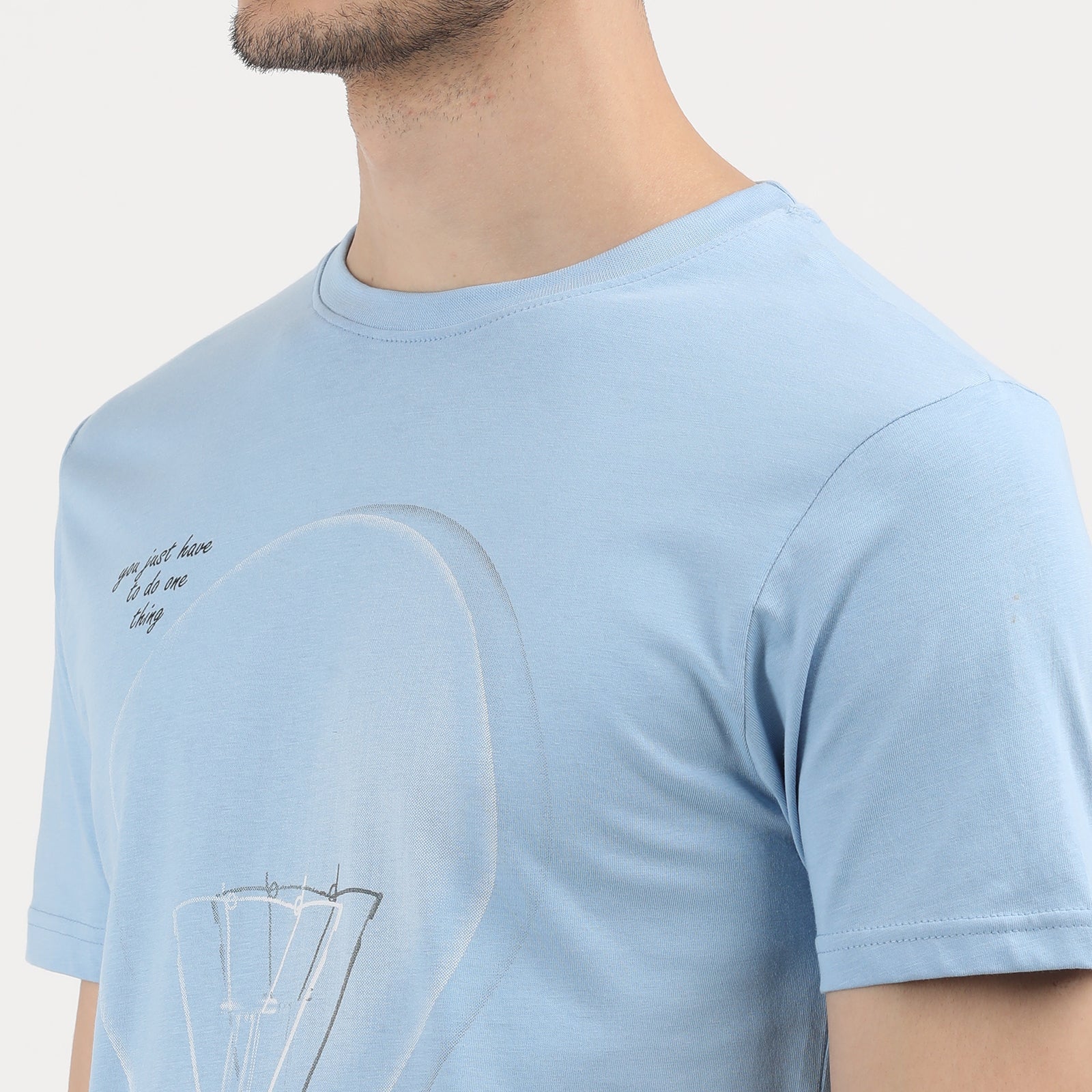 Powder Blue Men's Creative Process Bulb Graphic Tee