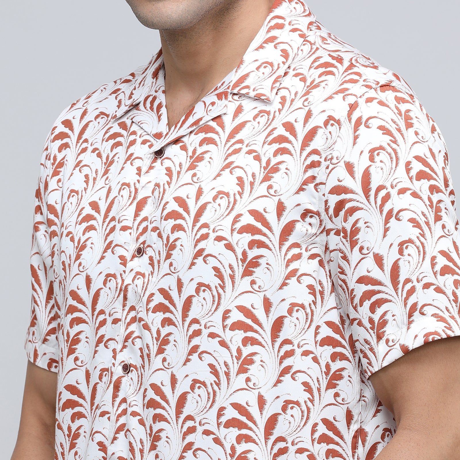 Indo Cotton Men's Printed Half Sleeve Shirt