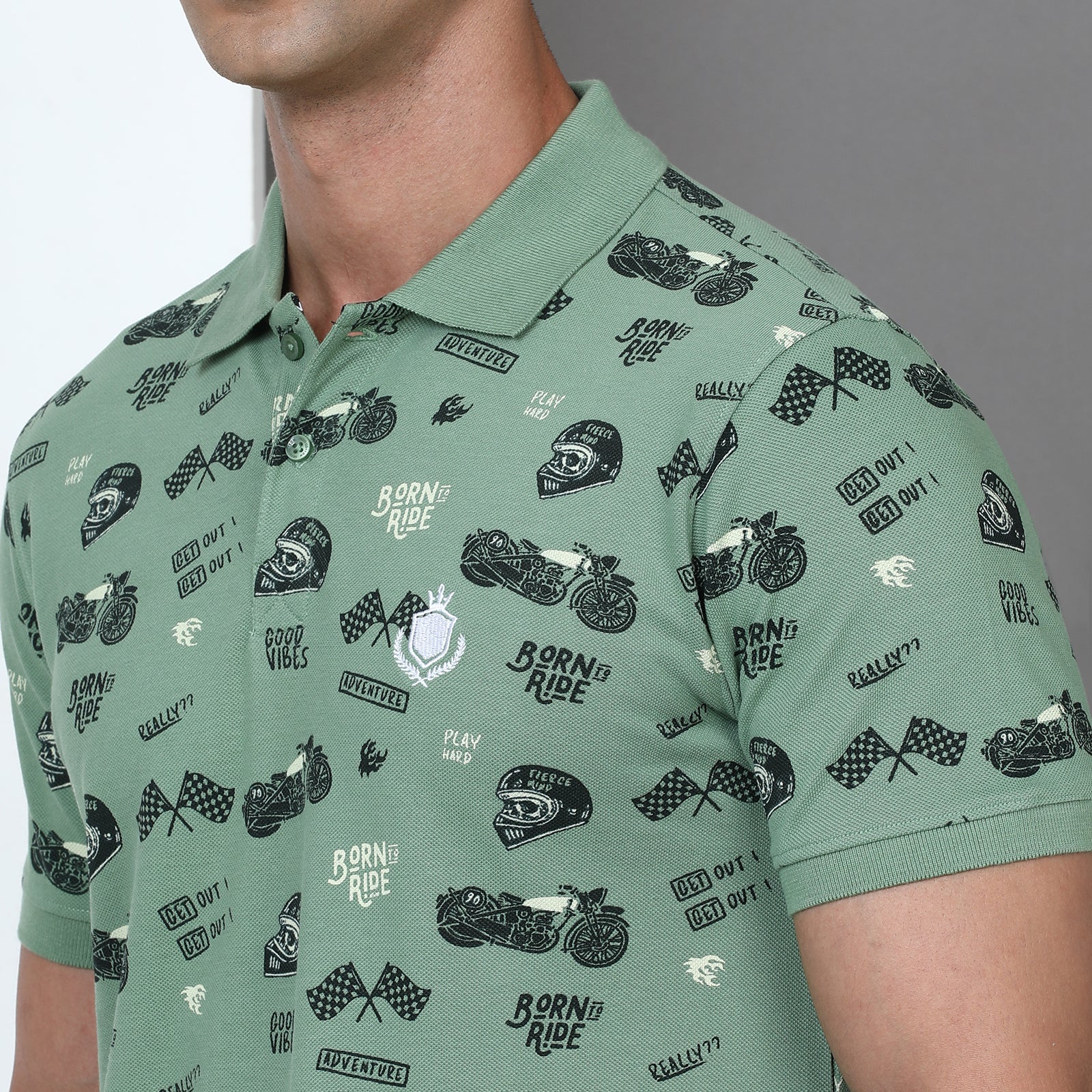 Slim Fit Printed Polo T-Shirt