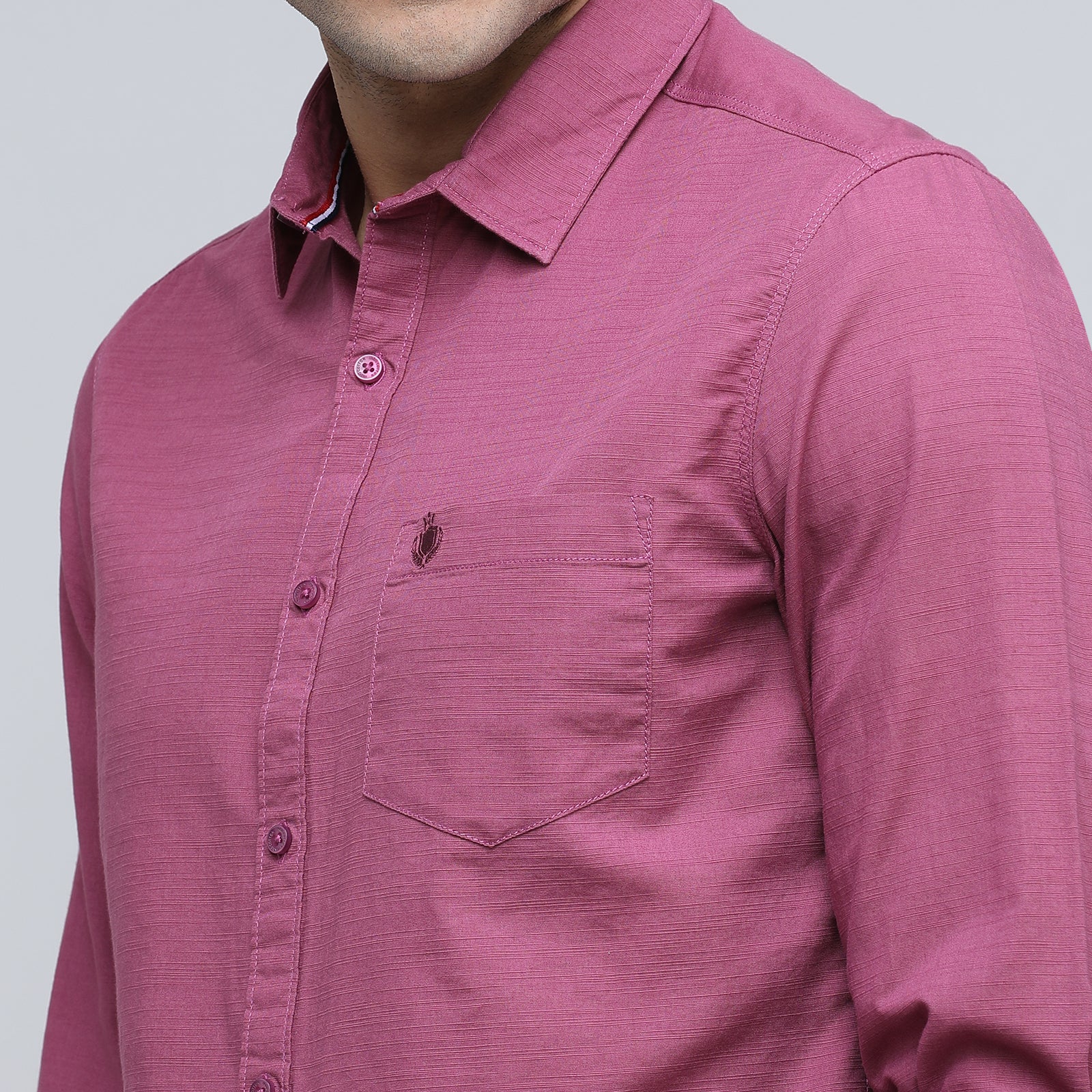 Indo Cotton Men's Solid Full Sleeve Shirt