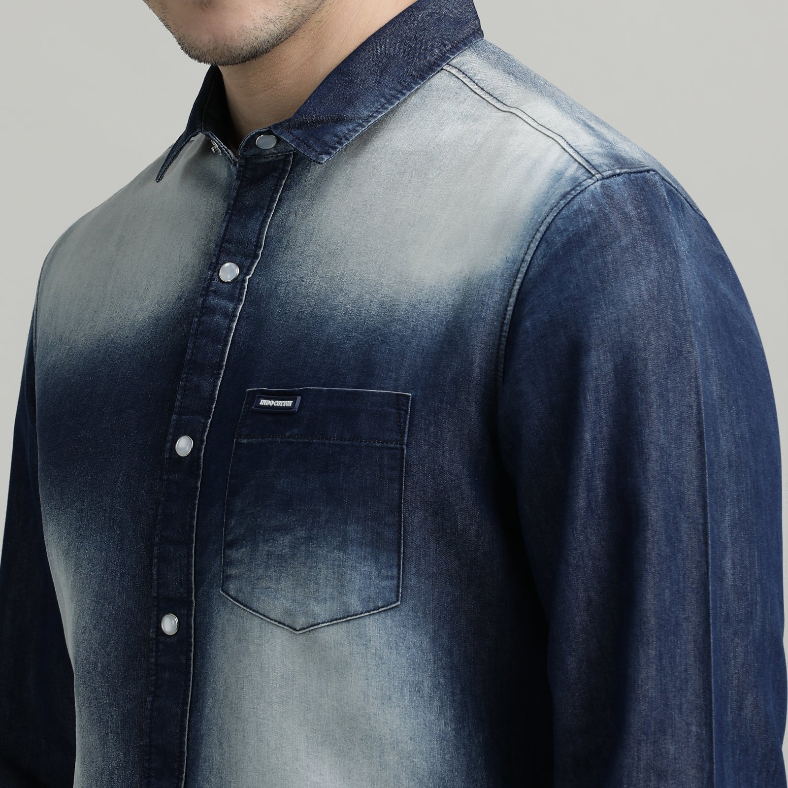 Navy Full Sleeve Denim Shirt