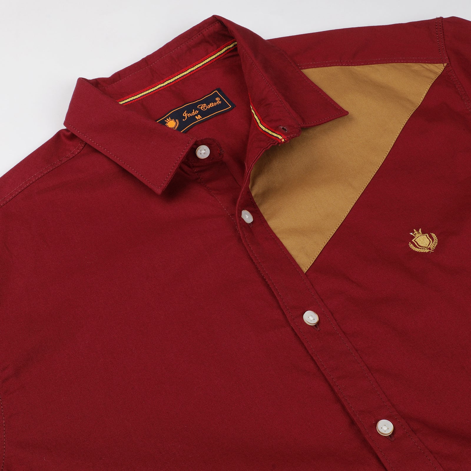 Tibetan Red & Grit Color Solid Block Men's Full Sleeve Casual Shirt