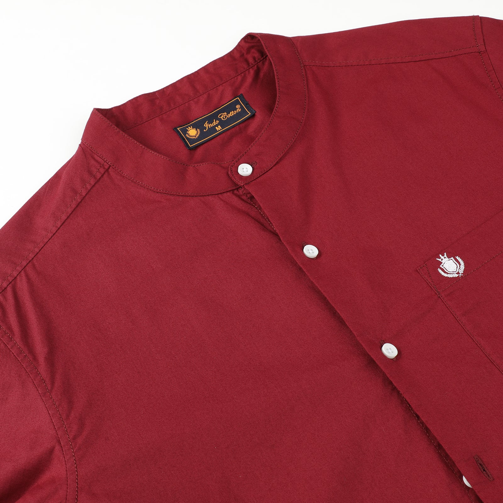 Stylish Tibetan Red Full Sleeve Mandarin Collar Shirt