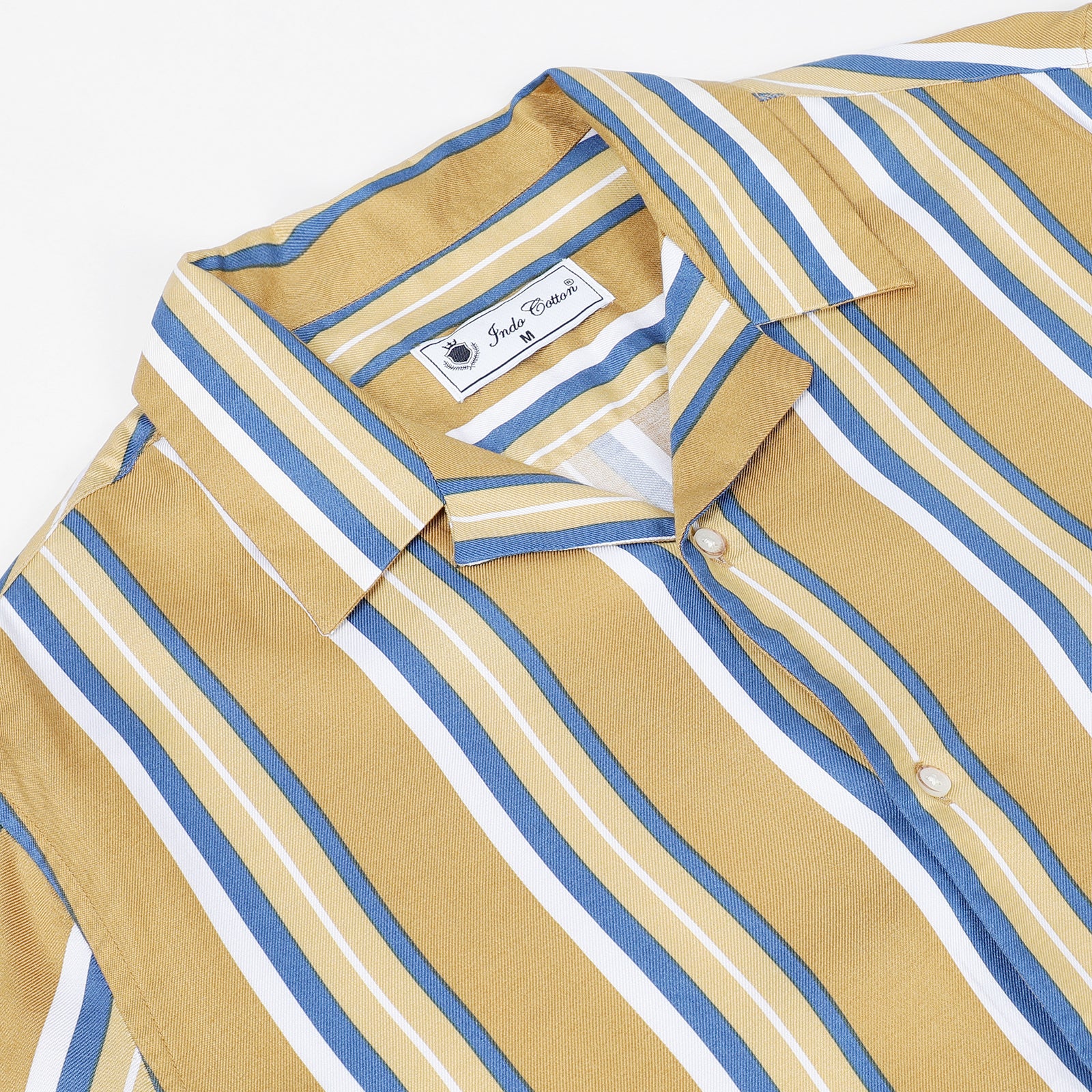 Indo Cotton Men's Striped Half Sleeve Shirt