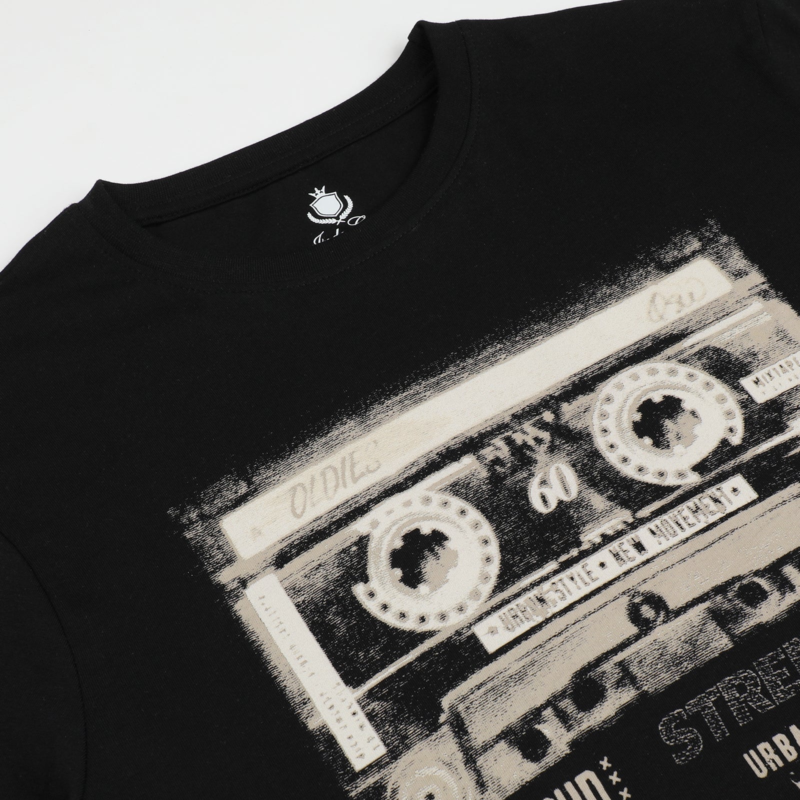 Jet Black  Men's Retro Cassette Tape Graphic Tee