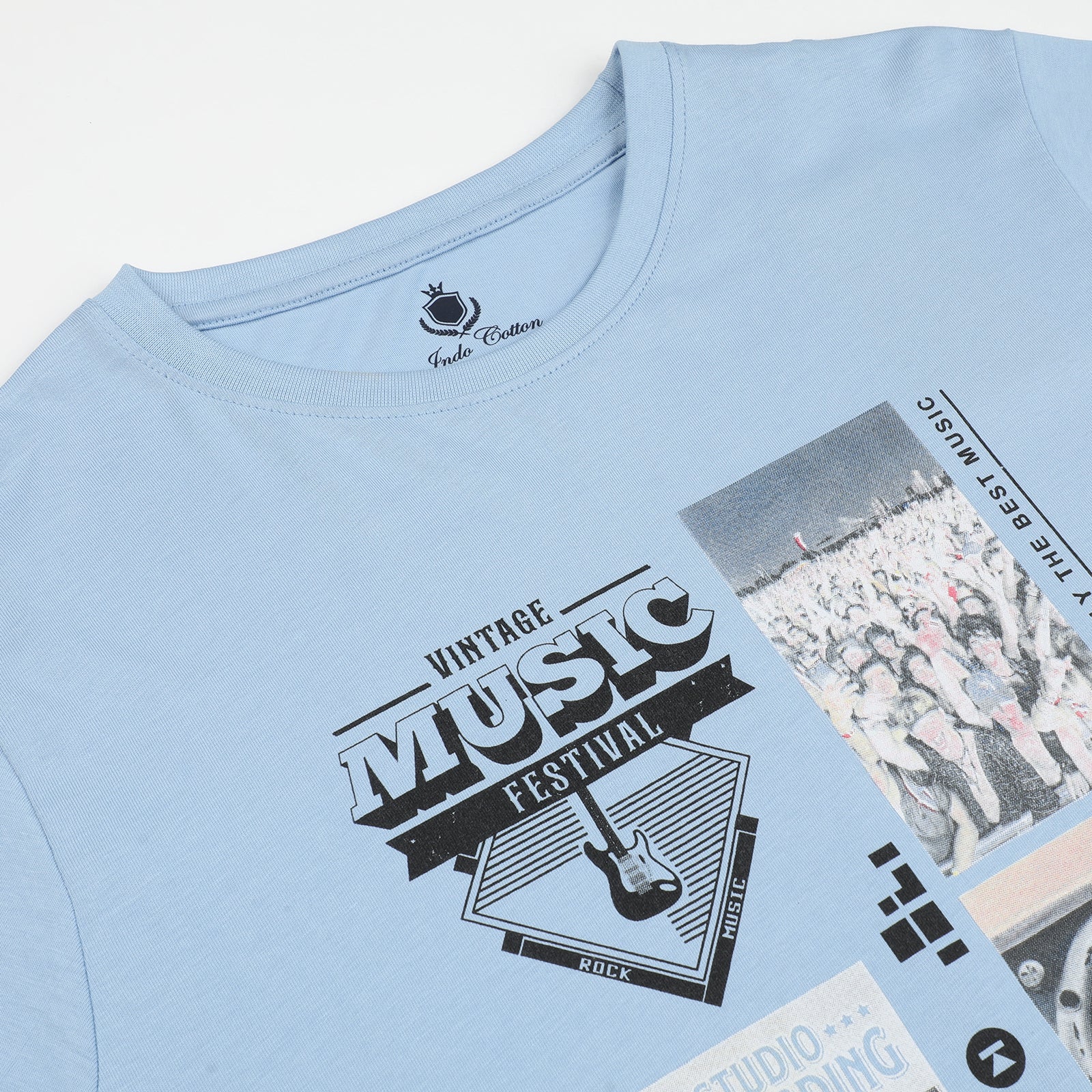 Powder Blue Men's Vintage Music Festival Graphic Tee