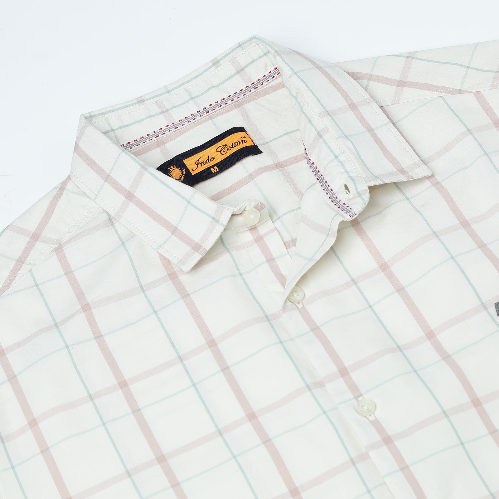 Cream Checks Yarn Dyed Half Sleeve Shirt