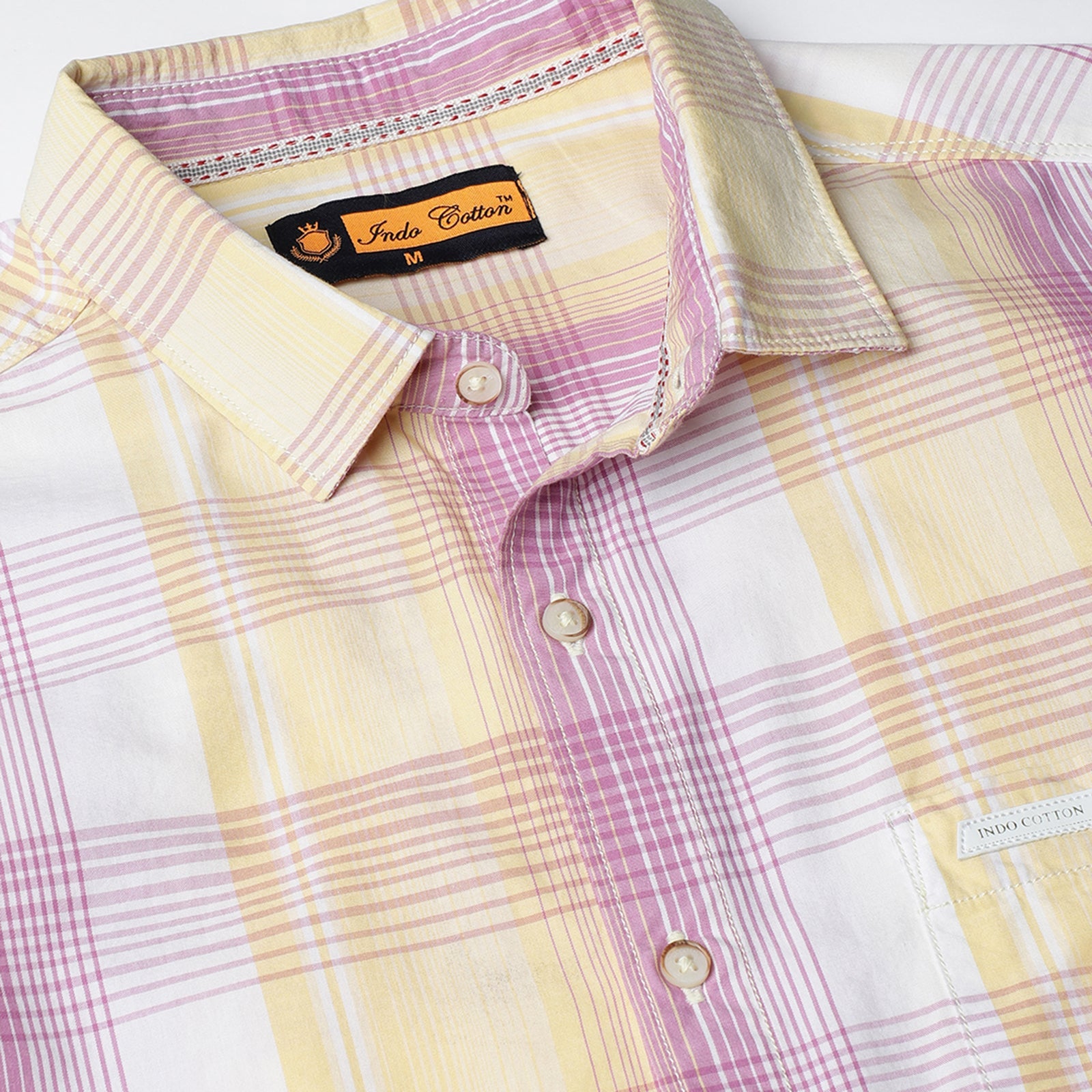 Purple & Yellow Full Sleeve Checks Shirt