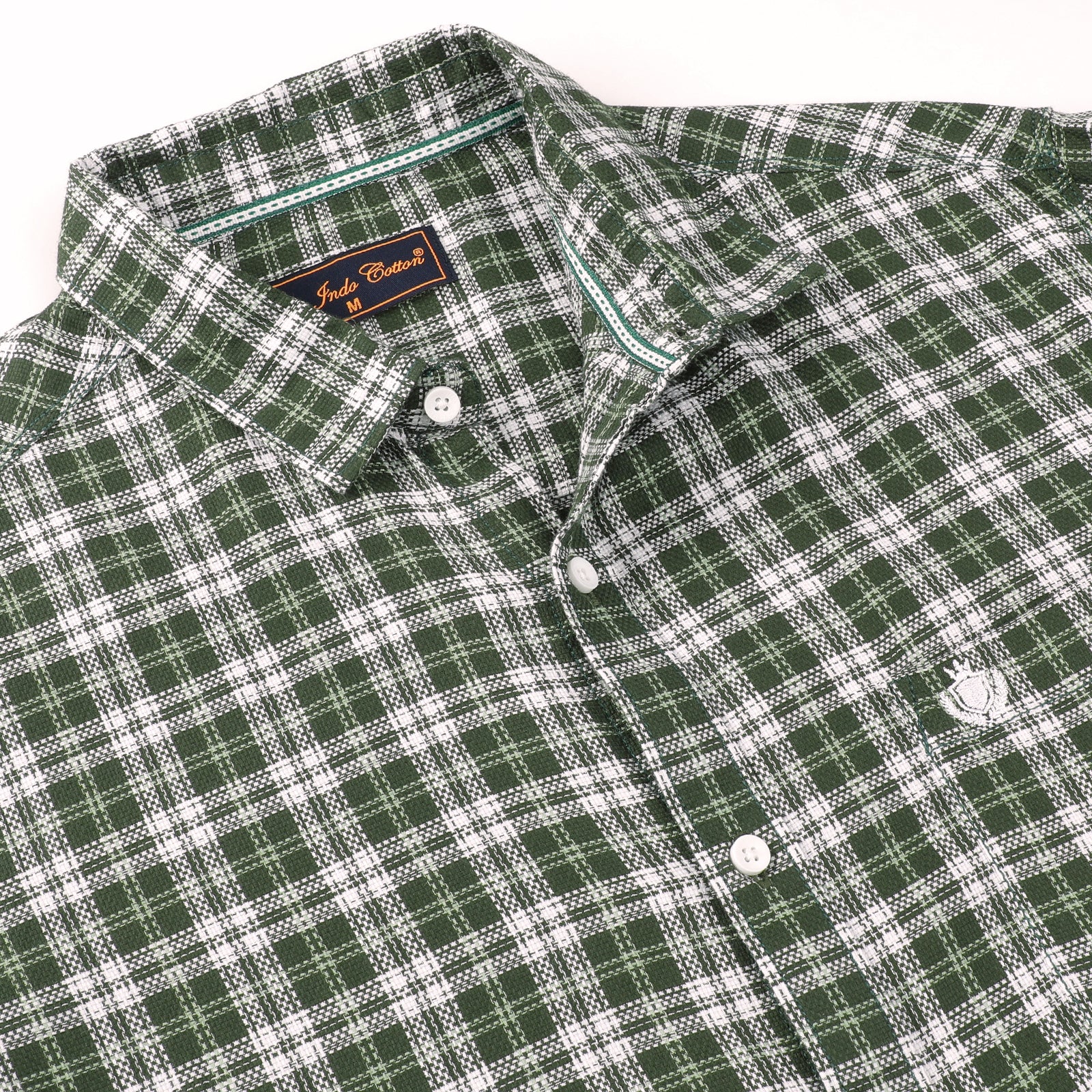 Men's Green Plaid Casual Shirt