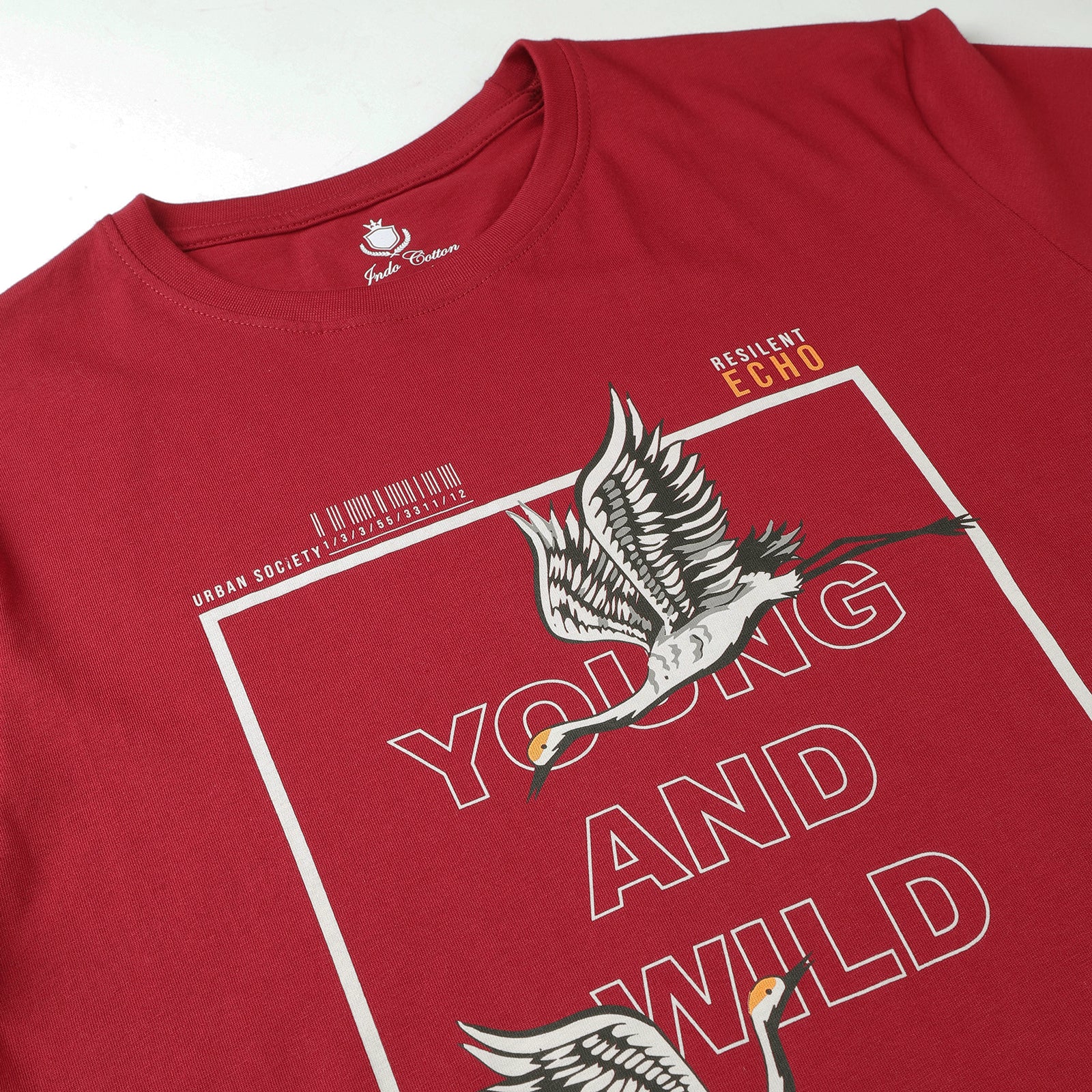 Men's Rio Red Young And Wild Round Neck Printed T-Shirt