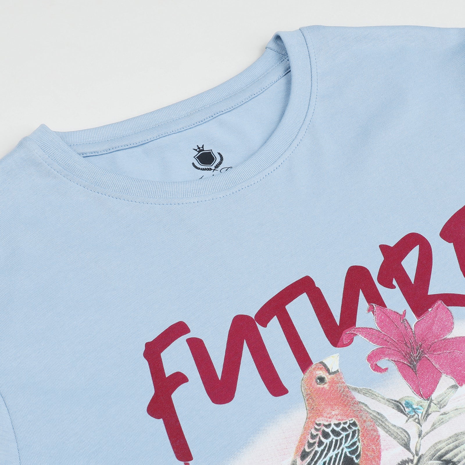 Powder Blue Future Escape Adventure Print T-Shirt