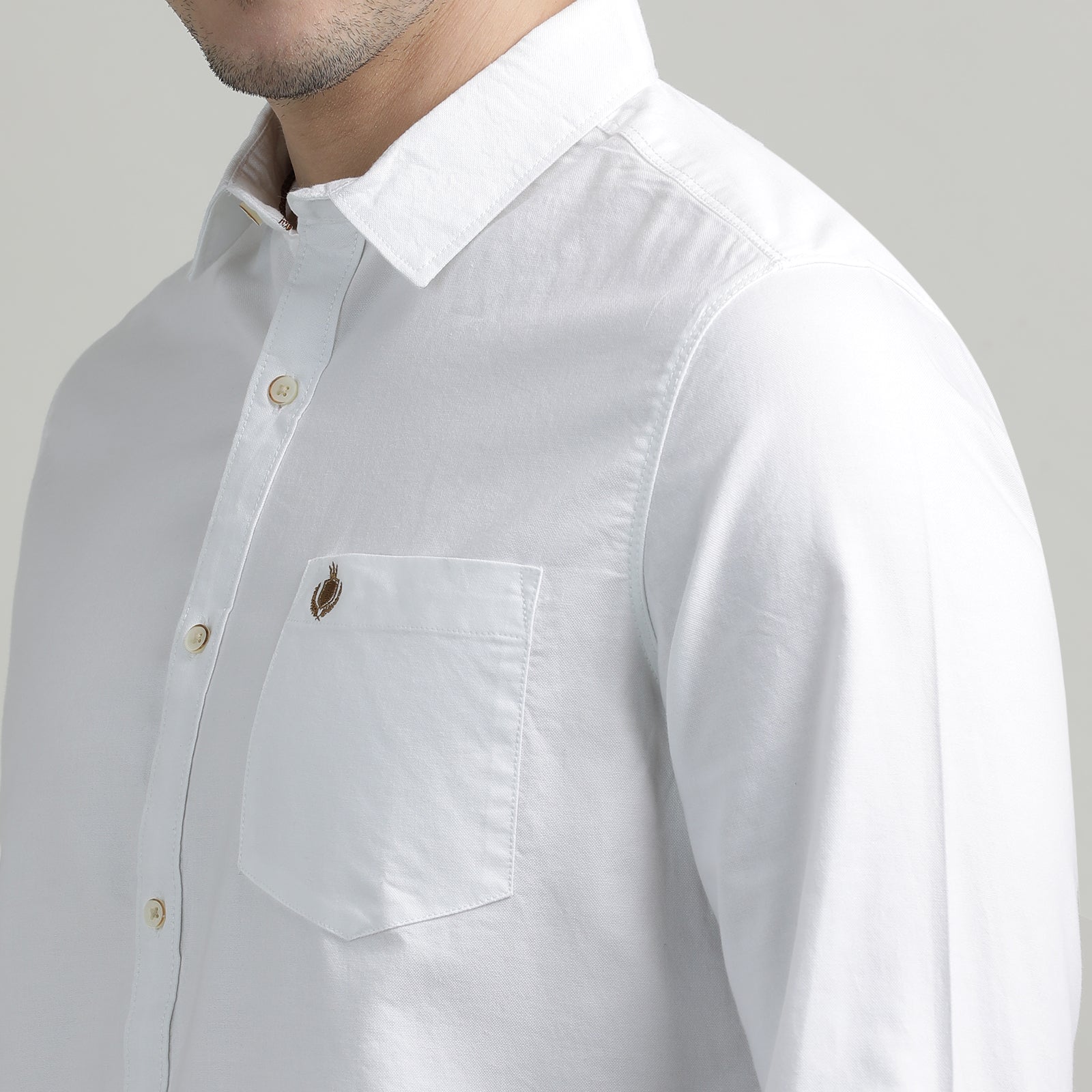 White Solid Full Sleeve Shirt