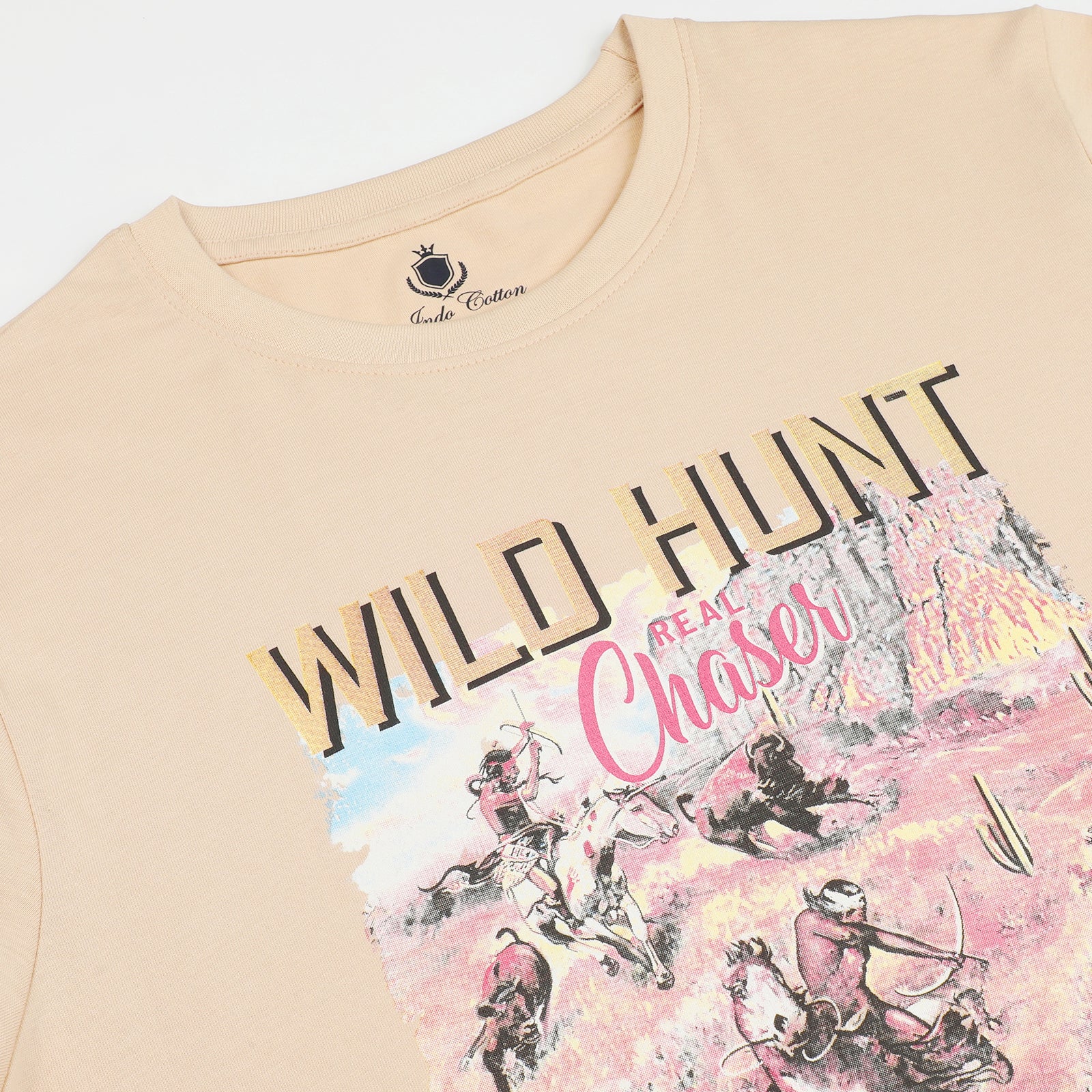 Honey Peach Wild Hunt Chase Graphic Print T-Shirt