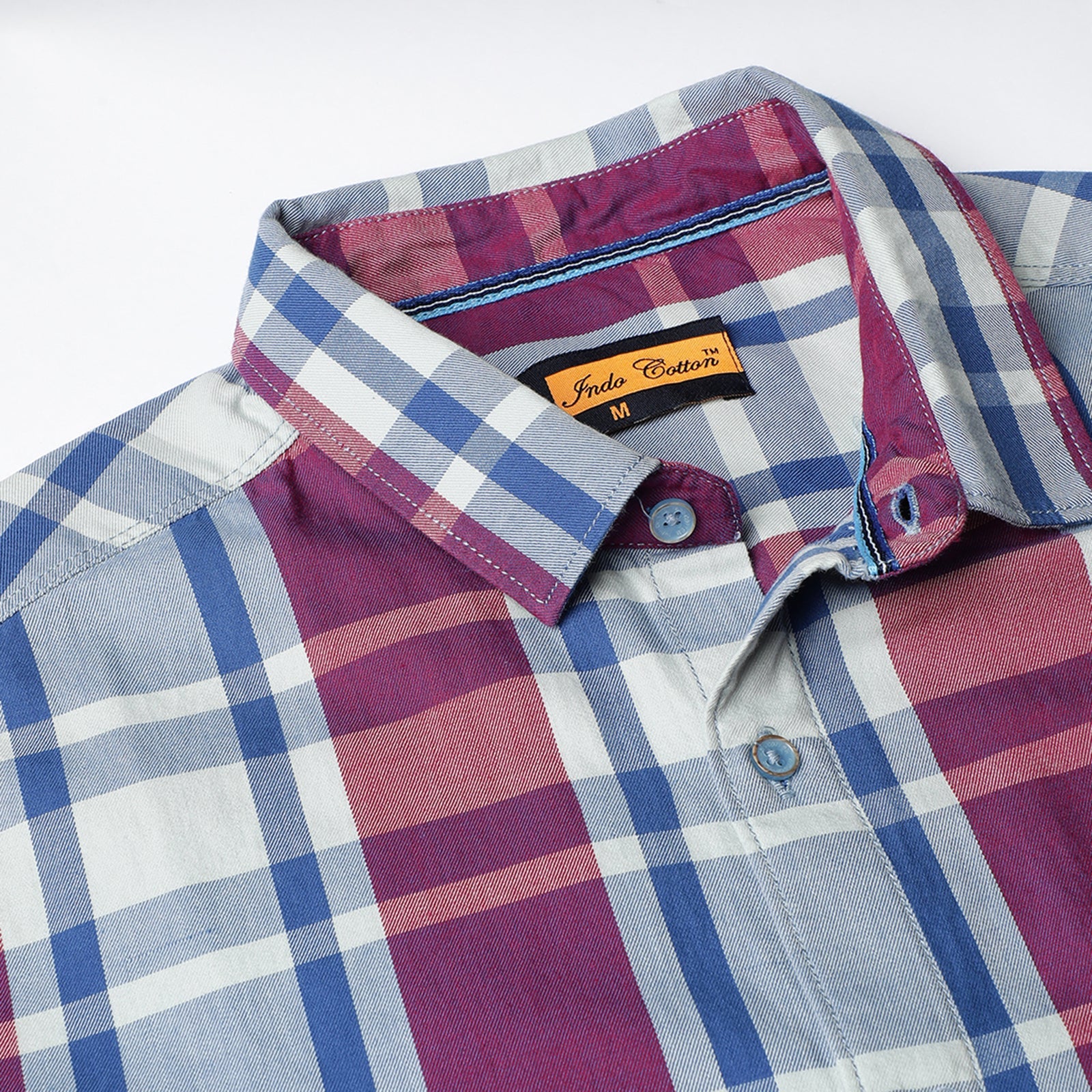 Purple & Blue Full Sleeve Checks Shirt