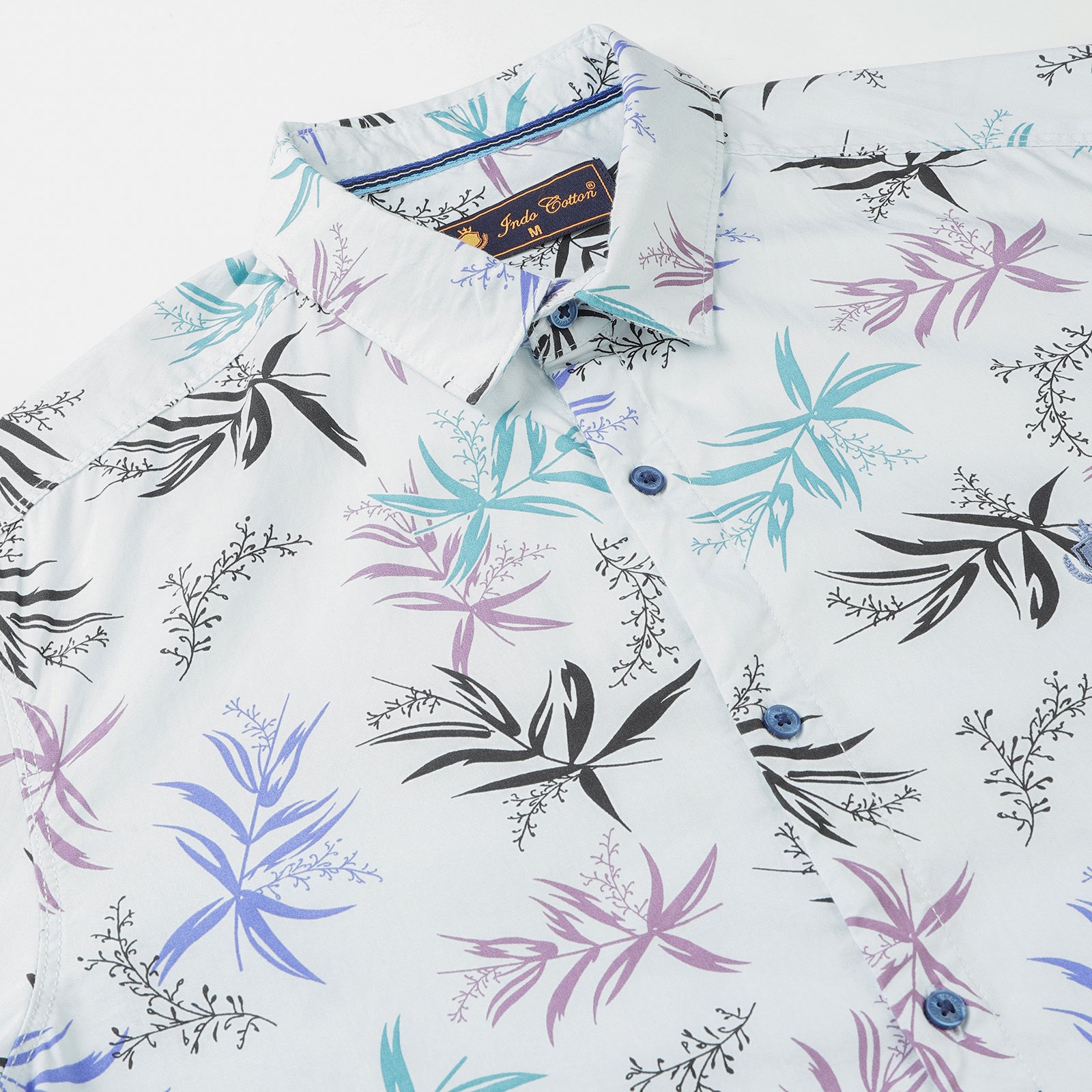 Illusion Blue Floral Print Full Sleeve Casual Shirt