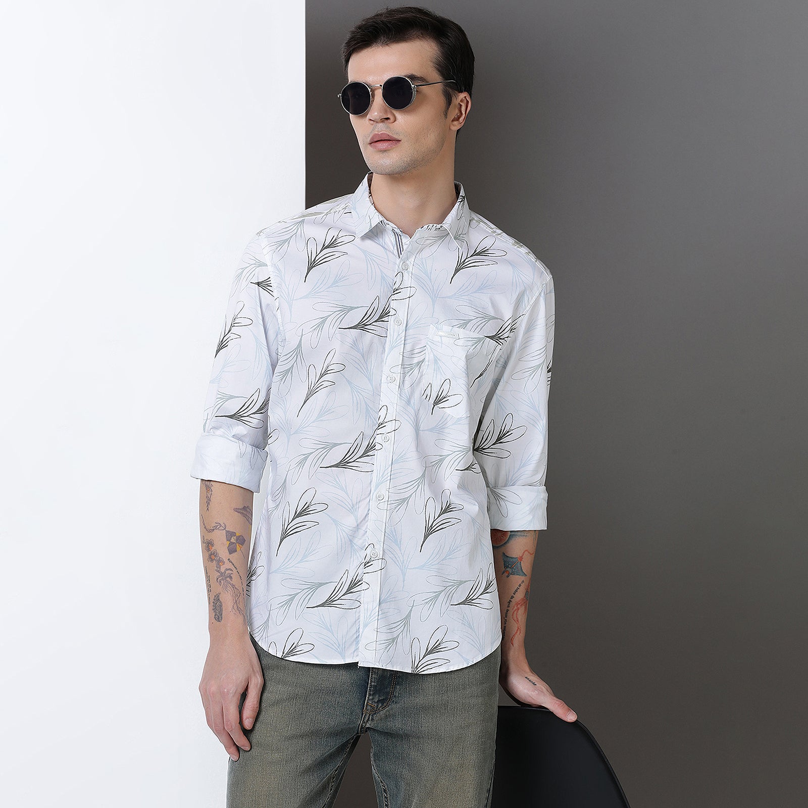 Cut & Sew Printed full sleeve shirt