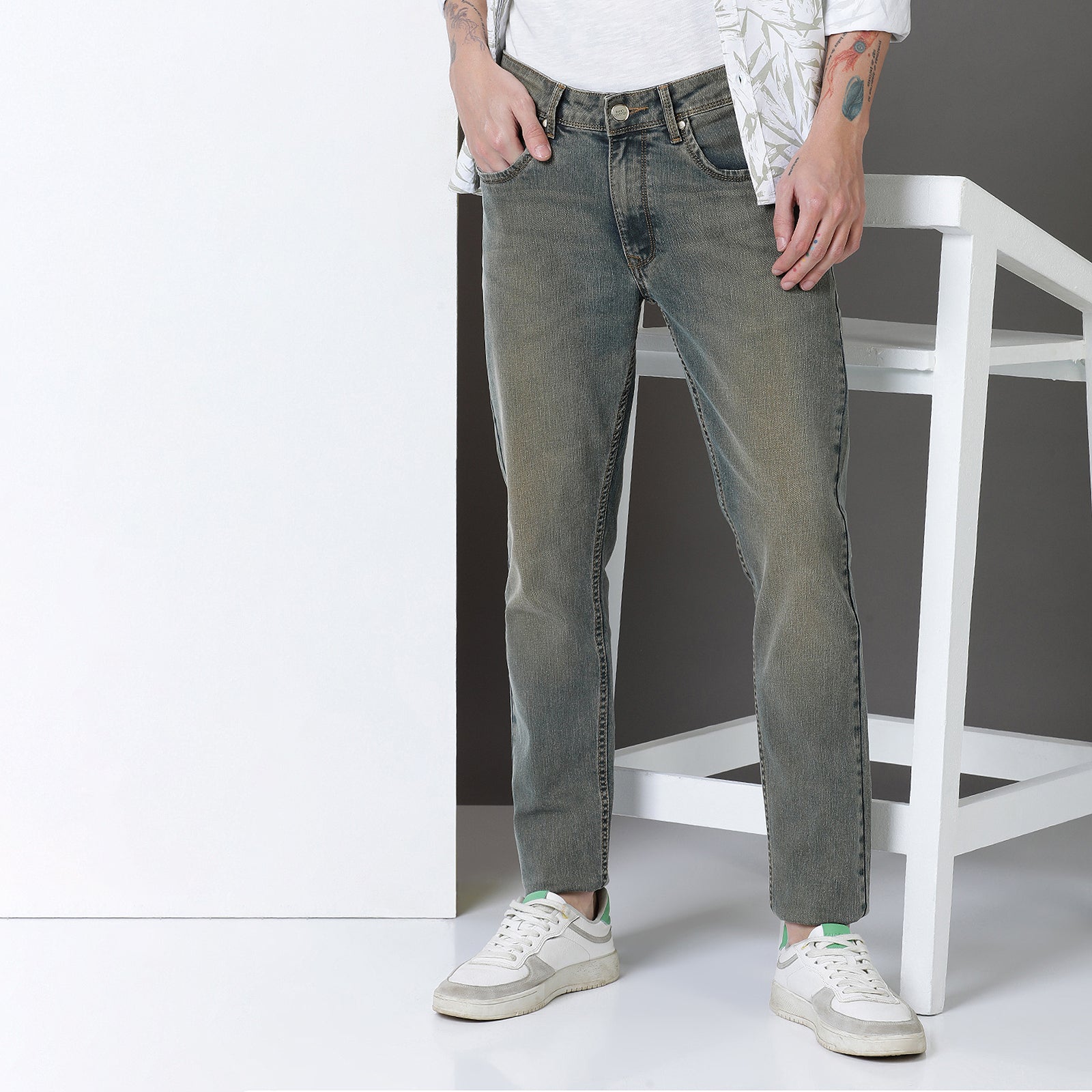 Heavy Dark Wash Navy Midrise Slim Fit Jeans