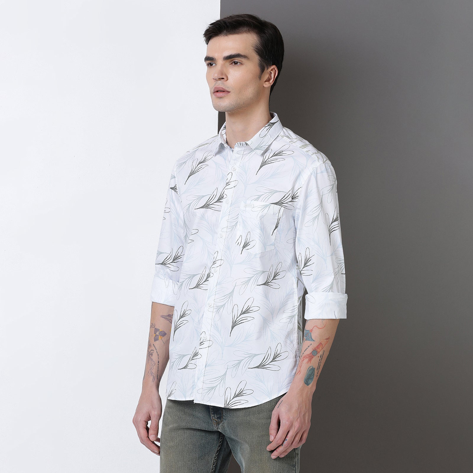 Cut & Sew Printed full sleeve shirt