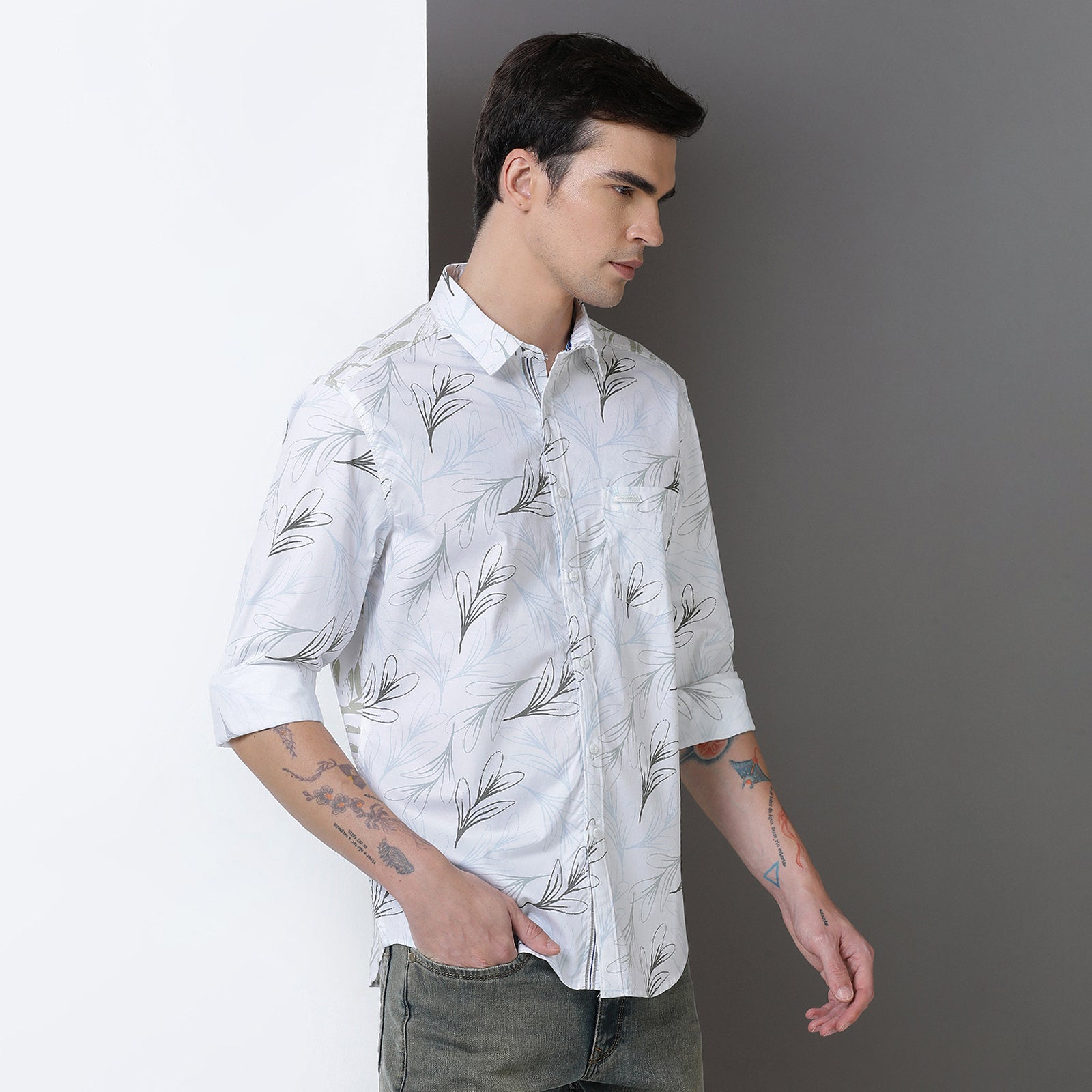 Cut & Sew Printed full sleeve shirt