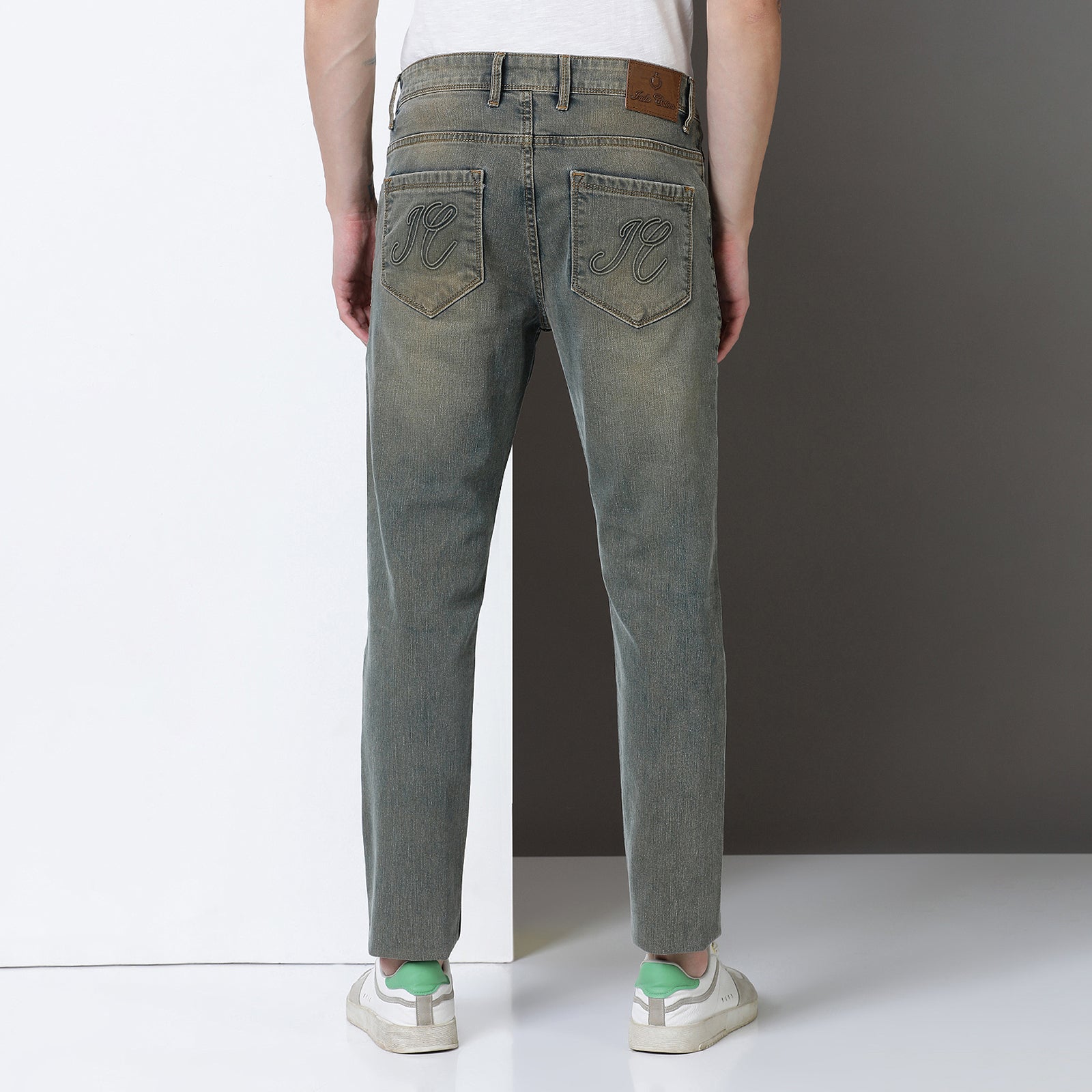 Heavy Dark Wash Navy Midrise Slim Fit Jeans